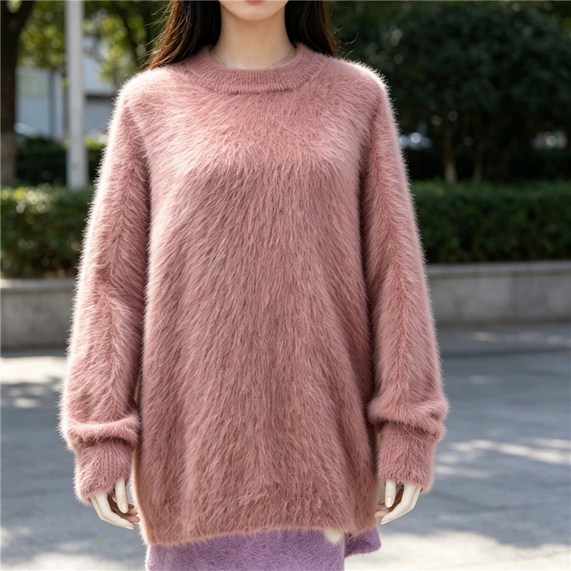 Women Mujer Autumn Winter Fashion Hairy Mink Cashmere Knitted O-Neck Long Batwing Sleeves Lazy Oaf Loose Pullover Sweater Jumper
Women Mujer Autumn Winter Fashion Hairy Mink Cashmere Knitted O-Neck Long Batwing Sleeves Lazy Oaf Loose Pullover Sweater Jumper