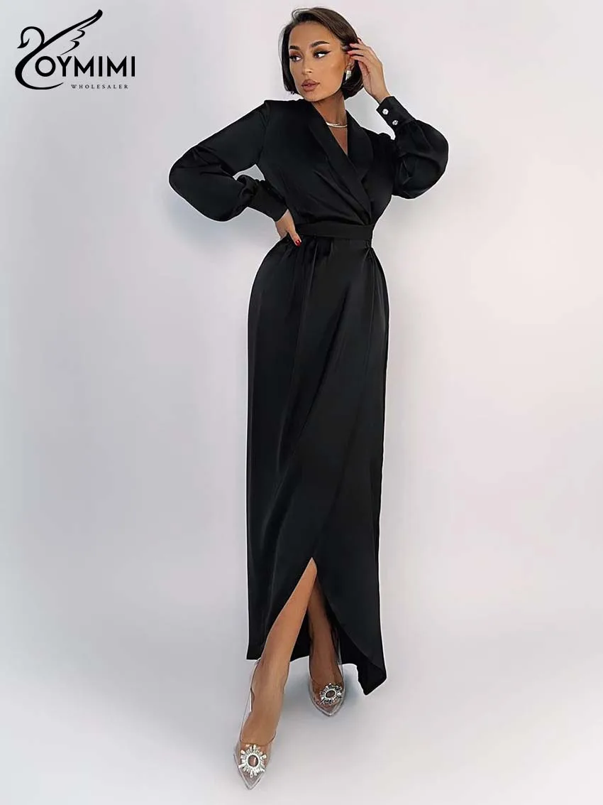 Oymimi Fashion Black V-Neck Dresses 2025 Woman Elegant Long Sleeve Lace-Up Solid Dresses Casual New Straight Ankle-Length Dress
Oymimi Fashion Black V-Neck Dresses 2025 Woman Elegant Long Sleeve Lace-Up Solid Dresses Casual New Straight Ankle-Length Dress