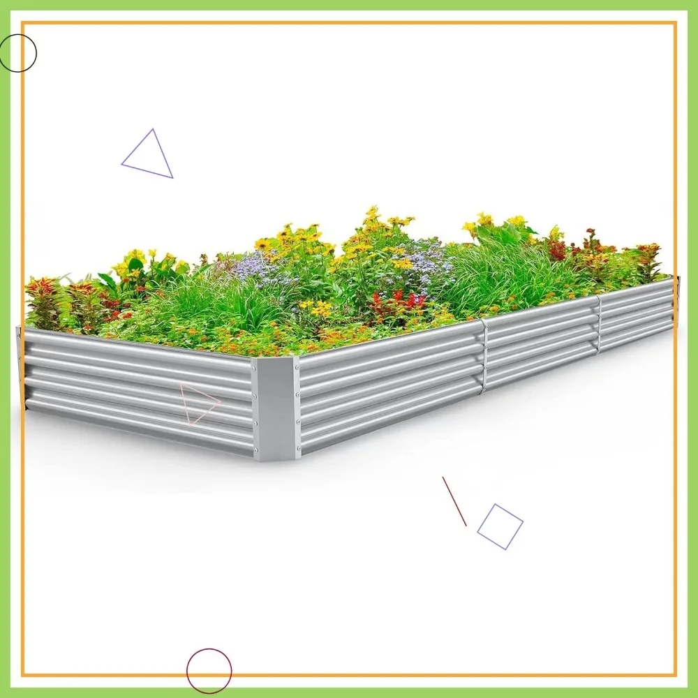 12x4x1ft Galvanized Raised Garden Bed Kit for Vegetables, Large Metal Planter Outdoor with 359 Gallon Capacity
12x4x1ft Galvanized Raised Garden Bed Kit for Vegetables, Large Metal Planter Outdoor with 359 Gallon Capacity