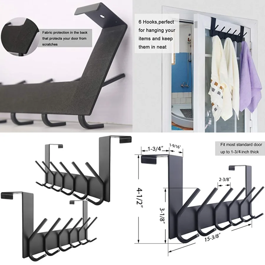 Over The Door Hook Door Hanger:Over The Door Towel Rack with 6 Coat Hooks for Hanging, Door Coat Hanger Towel Hanger Over Door
Over The Door Hook Door Hanger:Over The Door Towel Rack with 6 Coat Hooks for Hanging, Door Coat Hanger Towel Hanger Over Door