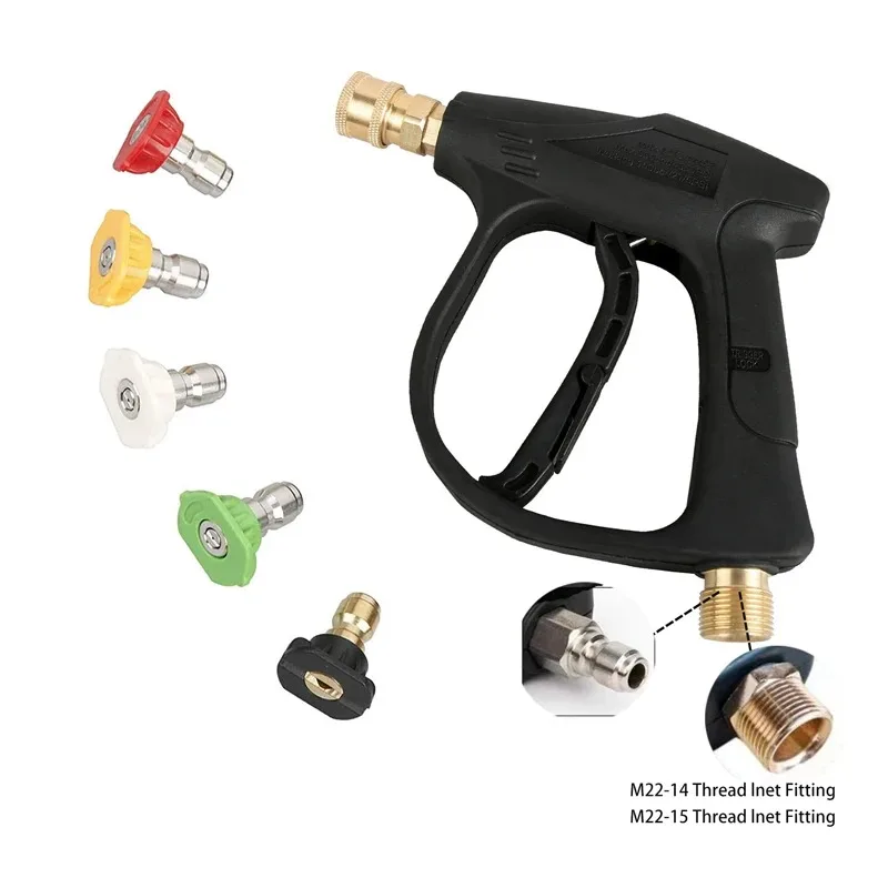 Short Handle High Pressure Washer Gun with 5 Spray Nozzle Tips For Car Washing And Garden Cleaning Tools
Short Handle High Pressure Washer Gun with 5 Spray Nozzle Tips For Car Washing And Garden Cleaning Tools