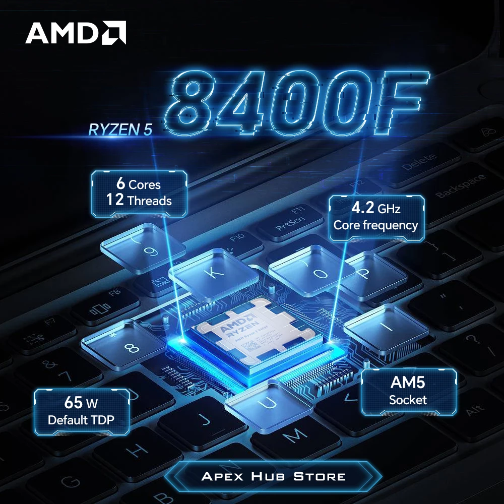 NEW AMD R5 8400F Socket AM5 L3=16M 4.2GHz 6-Core 12-Thread Processor 65W Applicable to B650 Ryzen 5 8400F 4NM DDR5 No fan
NEW AMD R5 8400F Socket AM5 L3=16M 4.2GHz 6-Core 12-Thread Processor 65W Applicable to B650 Ryzen 5 8400F 4NM DDR5 No fan