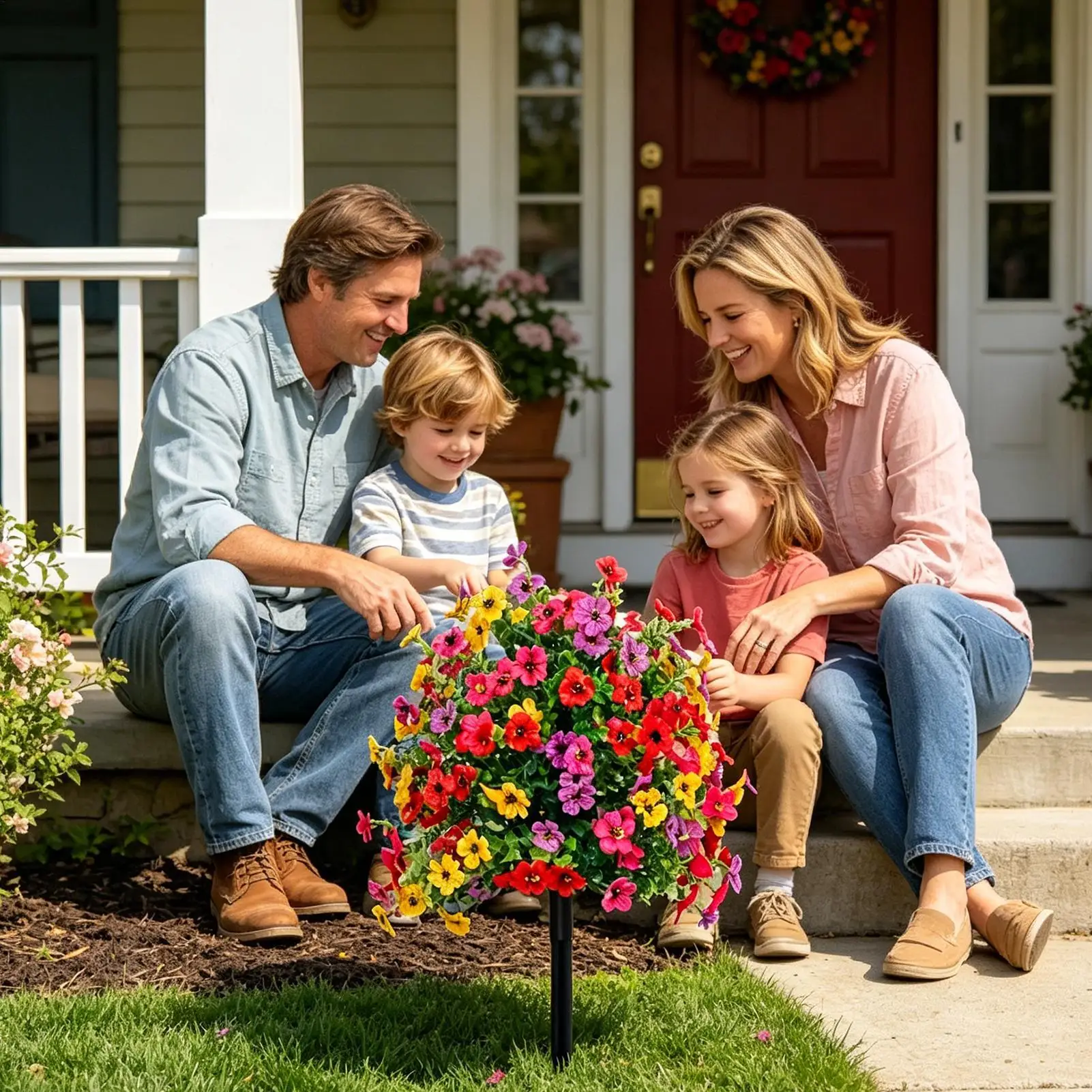 Faux Flowers UV Resistant With Ground Stakes Artificial Outdoor Flowers For Decoration For Home Garden Yard Patio Porch
Faux Flowers UV Resistant With Ground Stakes Artificial Outdoor Flowers For Decoration For Home Garden Yard Patio Porch