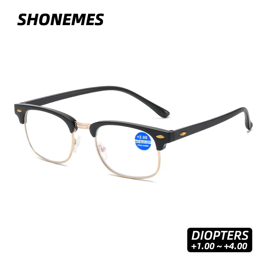 SHONEMES квадратные очки для чтения мужские очки для дальнозоркости анти-синий свет полурамка очки для пресбиопии диоптрии + 1,0 2 3 3,5 4
SHONEMES квадратные очки для чтения мужские очки для дальнозоркости анти-синий свет полурамка очки для пресбиопии диоптрии + 1,0 2 3 3,5 4