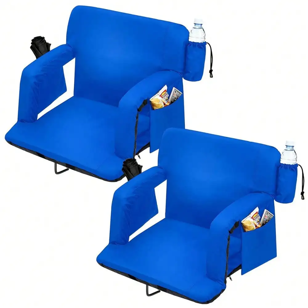 2 Pack Portable Folding Bleacher Seats With Ergonomic Back Support Six Adjustable Reclining Positions Flexible Armrests Built-in Cup Holder And Storage Pockets Durable Comfortable Sitting Cushion Ideal Leisure Chair For Sports Events Concert Viewing
2 Pack Portable Folding Bleacher Seats With Ergonomic Back Support Six Adjustable Reclining Positions Flexible Armrests Built-in Cup Holder And Storage Pockets Durable Comfortable Sitting Cushion Ideal Leisure Chair For Sports Events Concert Viewing