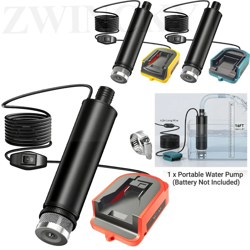 Portable Suction Water Pump Machine Drainage Pump for DeWaltt/Milwaukee/Makita 18V Battery 16Ft Cord for Pool Garden Shower
Portable Suction Water Pump Machine Drainage Pump for DeWaltt/Milwaukee/Makita 18V Battery 16Ft Cord for Pool Garden Shower