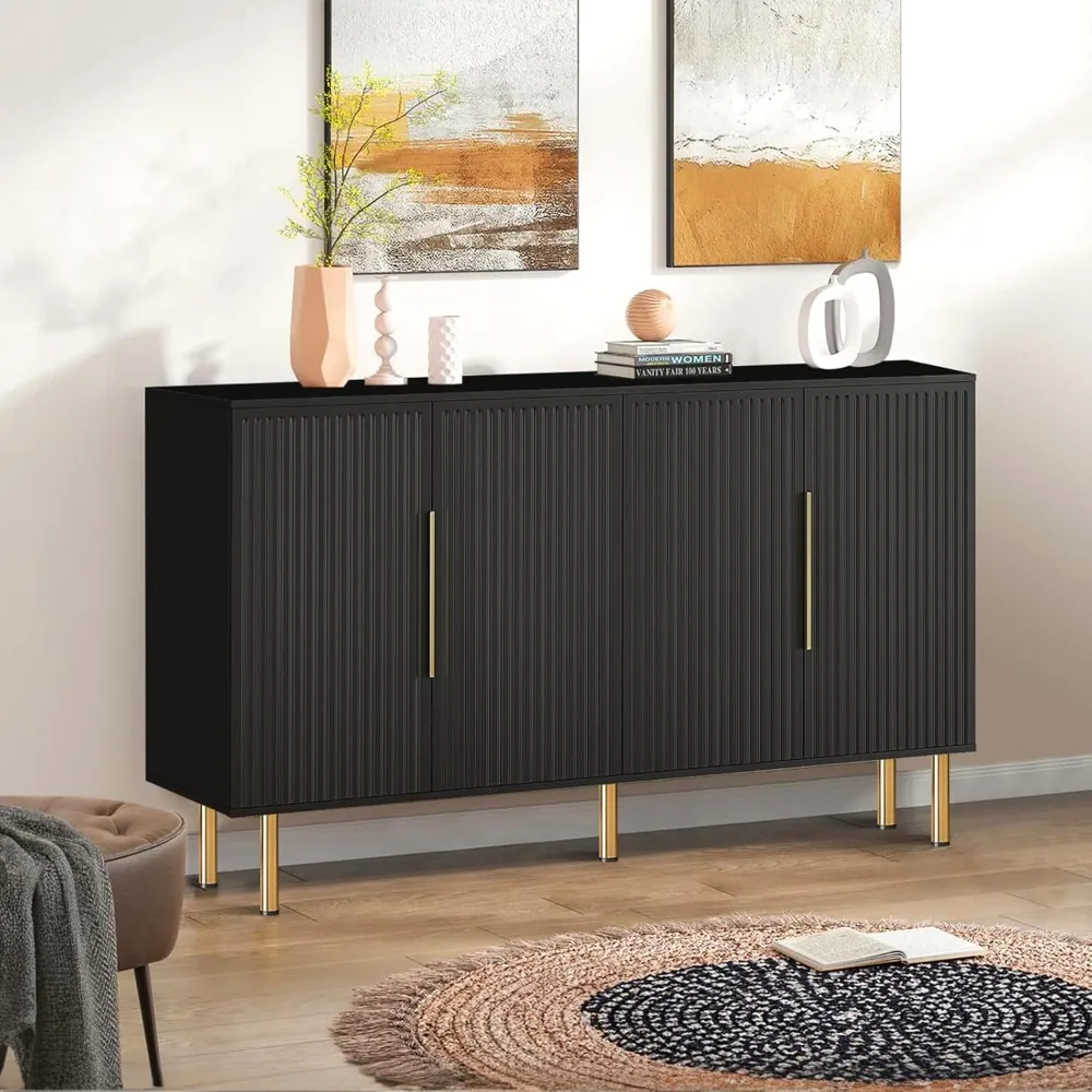 Buffet Cabinet with Storage, Credenza Storage Cabinet with 4 Doors, Modern Sideboard for Living Room Hallway and Kitchen
Buffet Cabinet with Storage, Credenza Storage Cabinet with 4 Doors, Modern Sideboard for Living Room Hallway and Kitchen