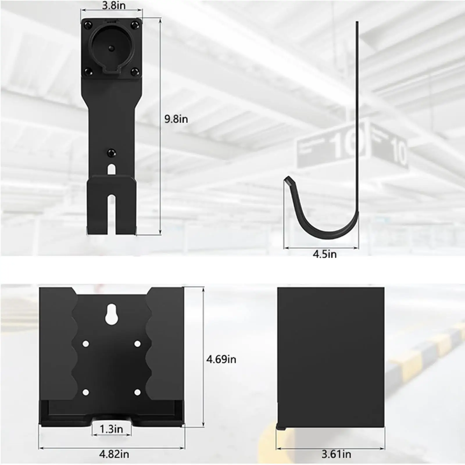 EV Charging Nozzle Holster Dock Wall Mount Waterproof Car Cable Holder Organizer for Electric Auto
EV Charging Nozzle Holster Dock Wall Mount Waterproof Car Cable Holder Organizer for Electric Auto