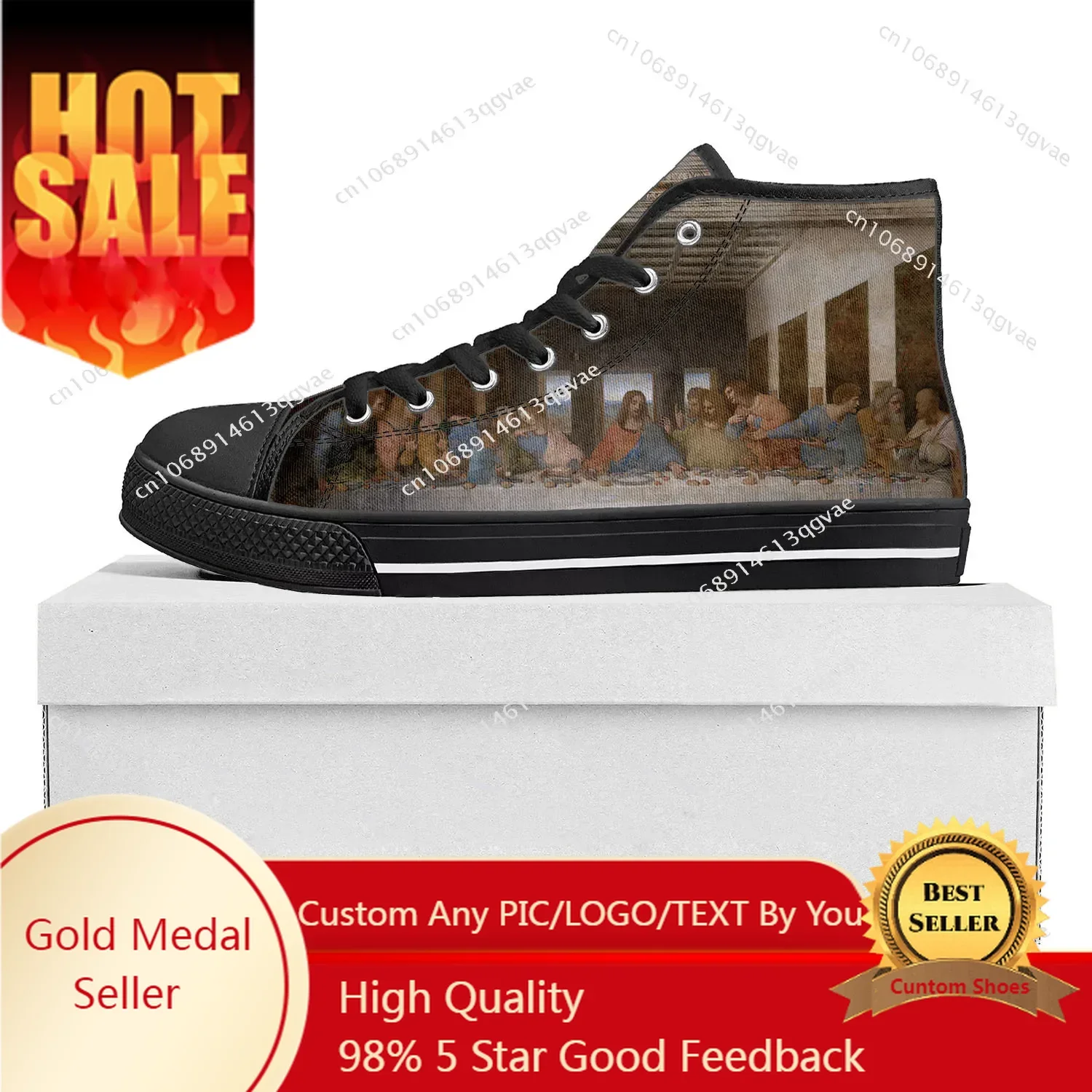 Da Vinci Last Supper High Top Sneakers Mens Womens Teenager Canvas Sneaker Casual Custom Made Shoes Customize Shoe 
Da Vinci Last Supper High Top Sneakers Mens Womens Teenager Canvas Sneaker Casual Custom Made Shoes Customize Shoe