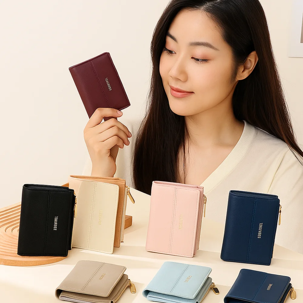 Elegant Women Short Wallet Large Capacity Pu Leather Business Card Holder Solid Color Simple Bank/ID/Credit Card Bag Lady
Elegant Women Short Wallet Large Capacity Pu Leather Business Card Holder Solid Color Simple Bank/ID/Credit Card Bag Lady