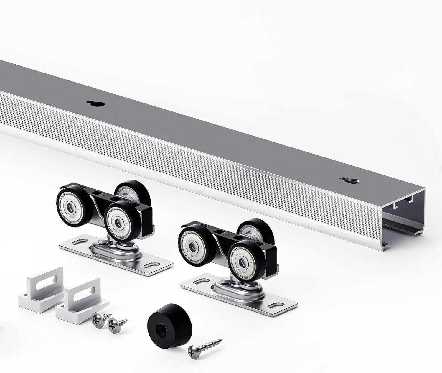 8FT/96in Sliding Pocket Door Hardware Kit,Commercial Grade,Aluminum Box,No Door (92.5in Track Kit for 23"~48" Wide Single Door)
8FT/96in Sliding Pocket Door Hardware Kit,Commercial Grade,Aluminum Box,No Door (92.5in Track Kit for 23"~48" Wide Single Door)