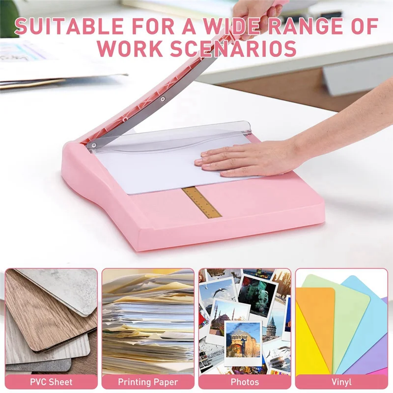 KYCOR-Перезак, Резак для бумаги с защитой, Резак для резки длины 12 дюймов для карточек, картона, винила (розовый) 
KYCOR-Перезак, Резак для бумаги с защитой, Резак для резки длины 12 дюймов для карточек, картона, винила (розовый)