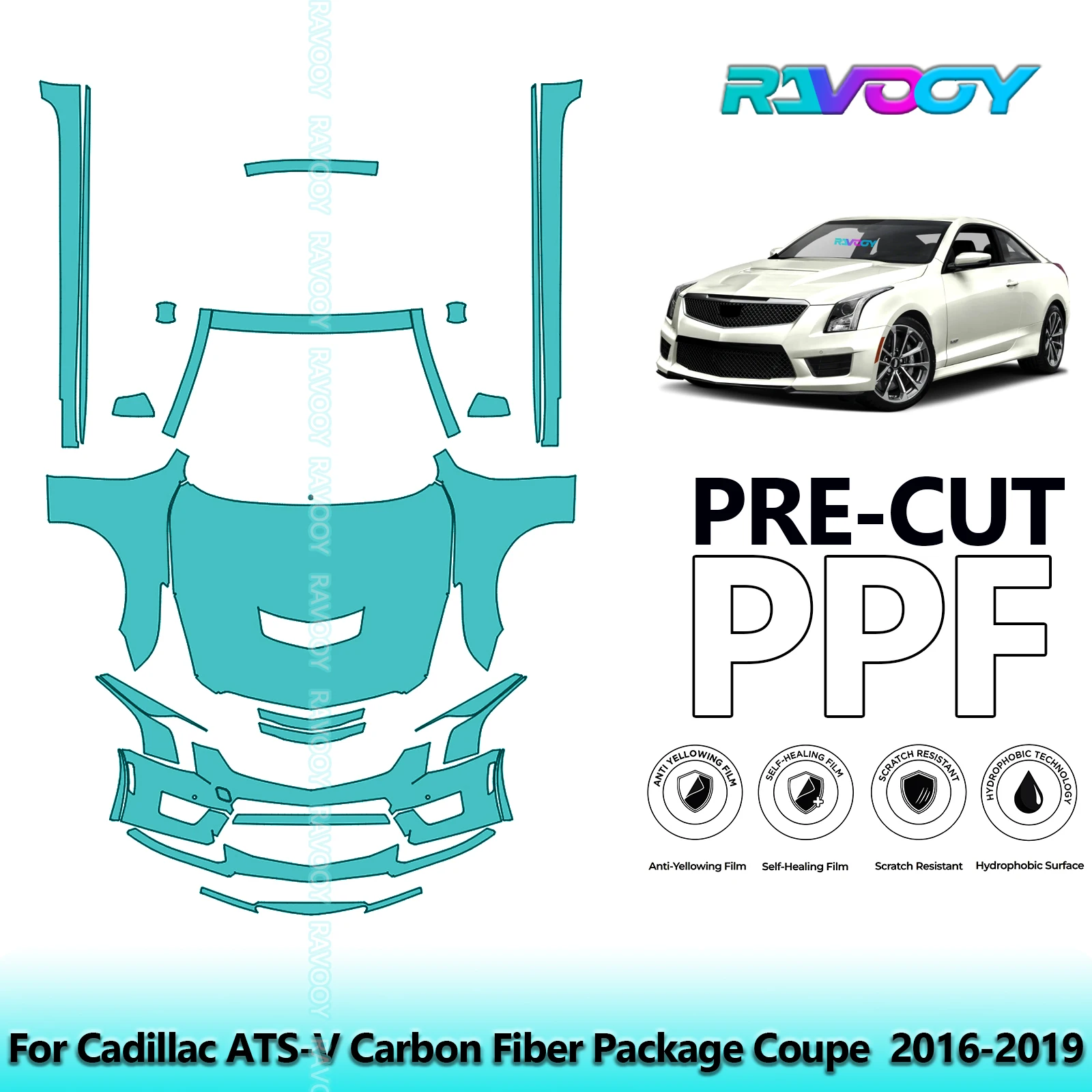 8.5Mil Precut Paint Protection Film PPF Clear Bra Front Kit+Rockers For Cadillac ATS-V Carbon Fiber Package Coupe 2016-2019
8.5Mil Precut Paint Protection Film PPF Clear Bra Front Kit+Rockers For Cadillac ATS-V Carbon Fiber Package Coupe 2016-2019