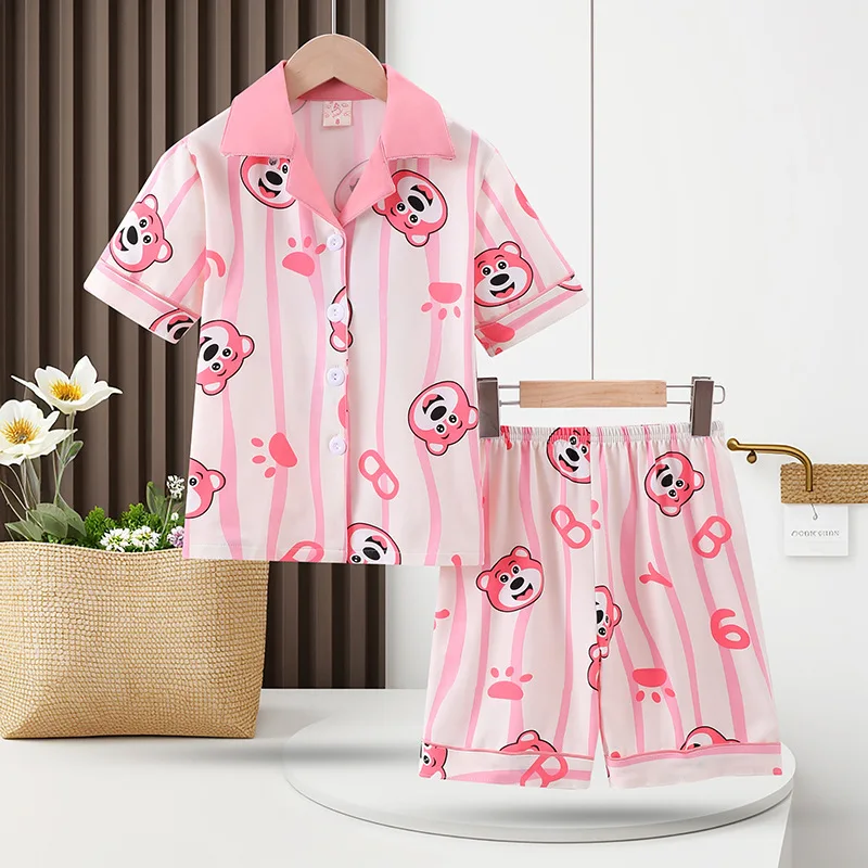 Dopa Strawberry Bear Pajamas Set for Kids Cute Cartoon Kawaii Sleepwear Baby Short-sleeve Big Girls Home Thin Clothes Set Summer
Dopa Strawberry Bear Pajamas Set for Kids Cute Cartoon Kawaii Sleepwear Baby Short-sleeve Big Girls Home Thin Clothes Set Summer
