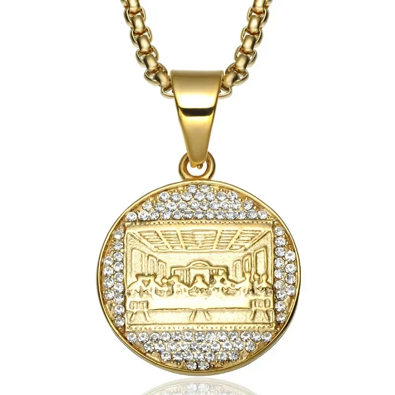 New Stainless Steel Last Supper Pendant Rolo Chain Gold Silver Color Fashion Hip Hop Men Women Charm Pendant Necklaces Jewelry
New Stainless Steel Last Supper Pendant Rolo Chain Gold Silver Color Fashion Hip Hop Men Women Charm Pendant Necklaces Jewelry
