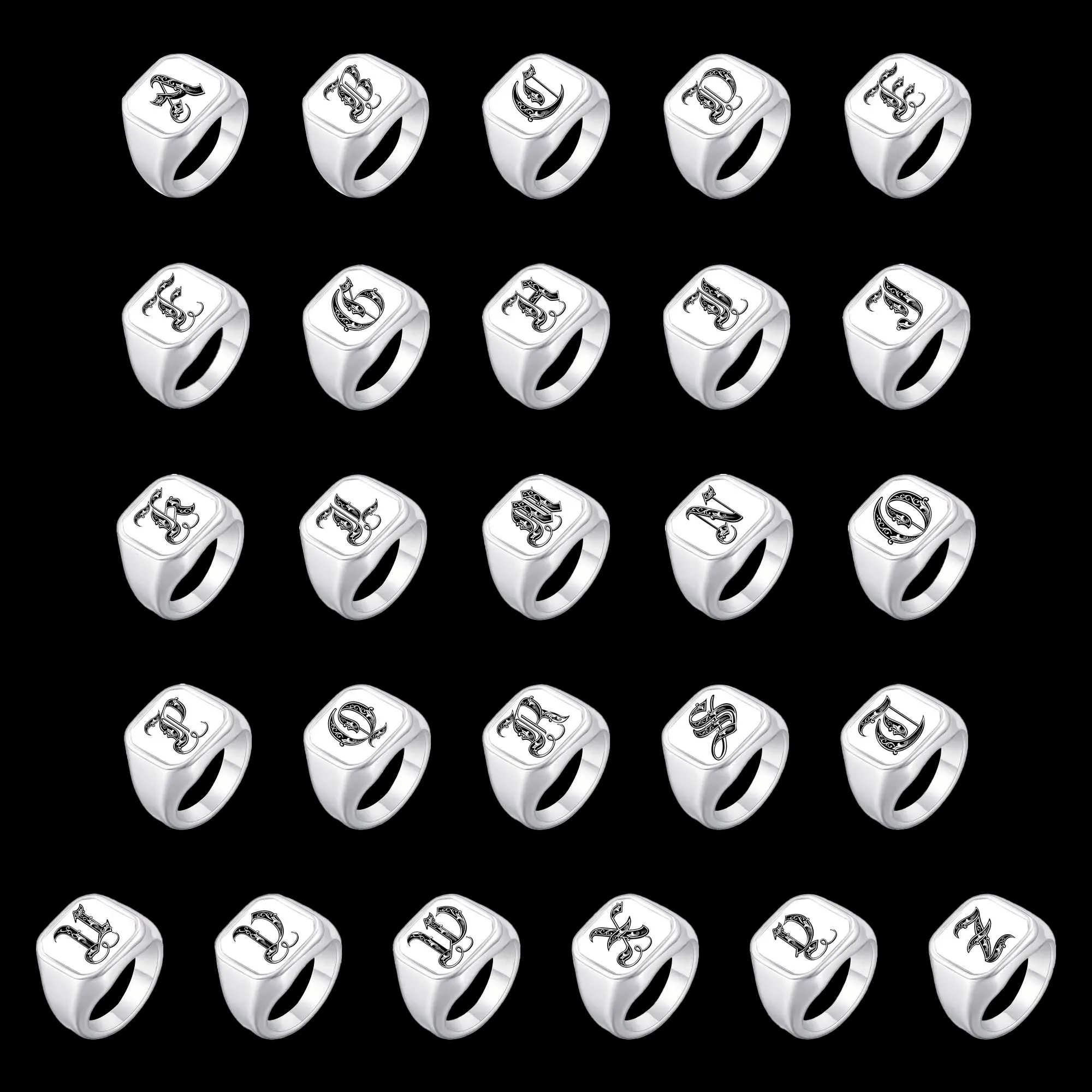 Vnox Initials Letters Custom Square Rings for Men Boys, Personalized Retro Stainless Steel Signet Band Ring Jewelry Gift for Him
Vnox Initials Letters Custom Square Rings for Men Boys, Personalized Retro Stainless Steel Signet Band Ring Jewelry Gift for Him