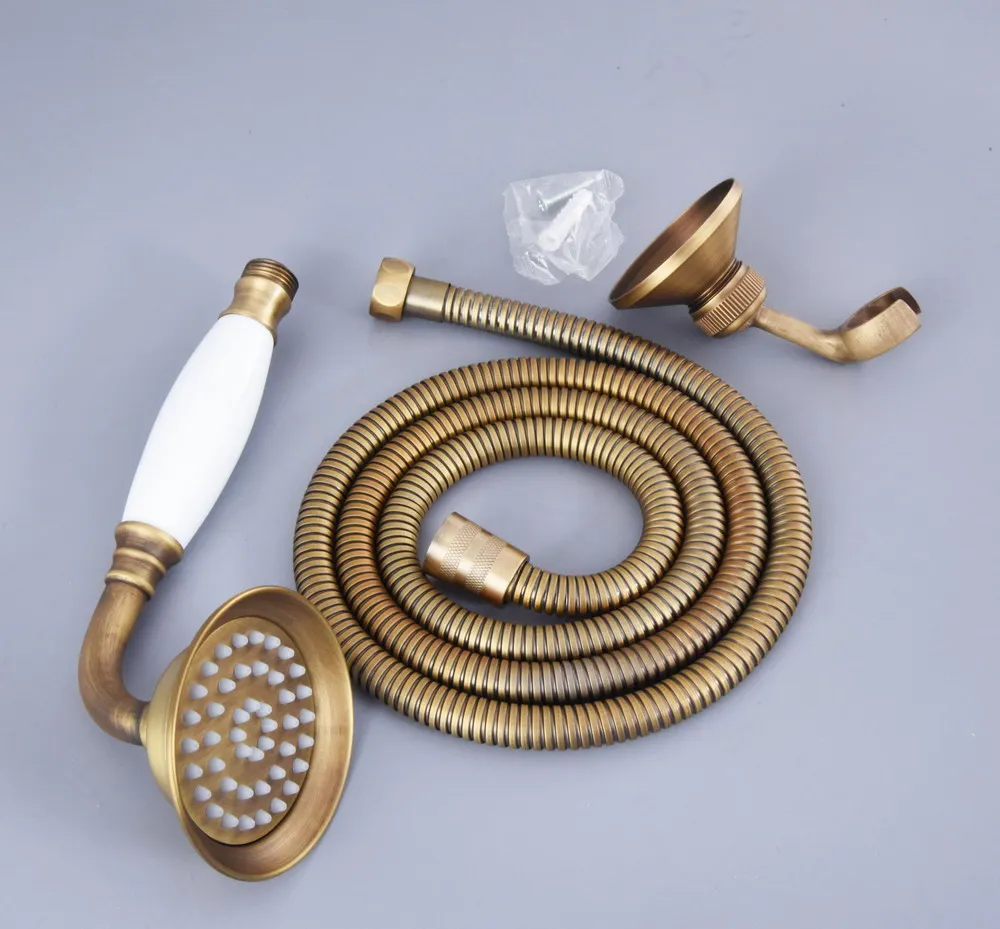 Vintage Retro Antique Brass Bathroom Hand Held Shower Head & Wall Holder Bracket & 1.5M Shower Hose Set Dhh114
Vintage Retro Antique Brass Bathroom Hand Held Shower Head & Wall Holder Bracket & 1.5M Shower Hose Set Dhh114