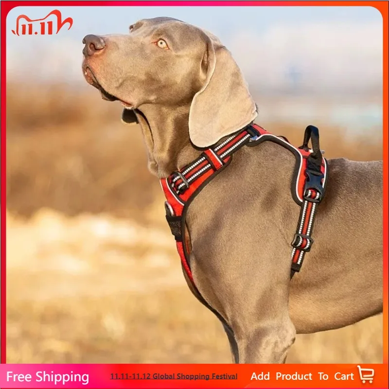 Adjustable No Pull Dog Harness Front Clip Heavy Duty Reflective Easy Control Handle for Large Dog Walking
Adjustable No Pull Dog Harness Front Clip Heavy Duty Reflective Easy Control Handle for Large Dog Walking