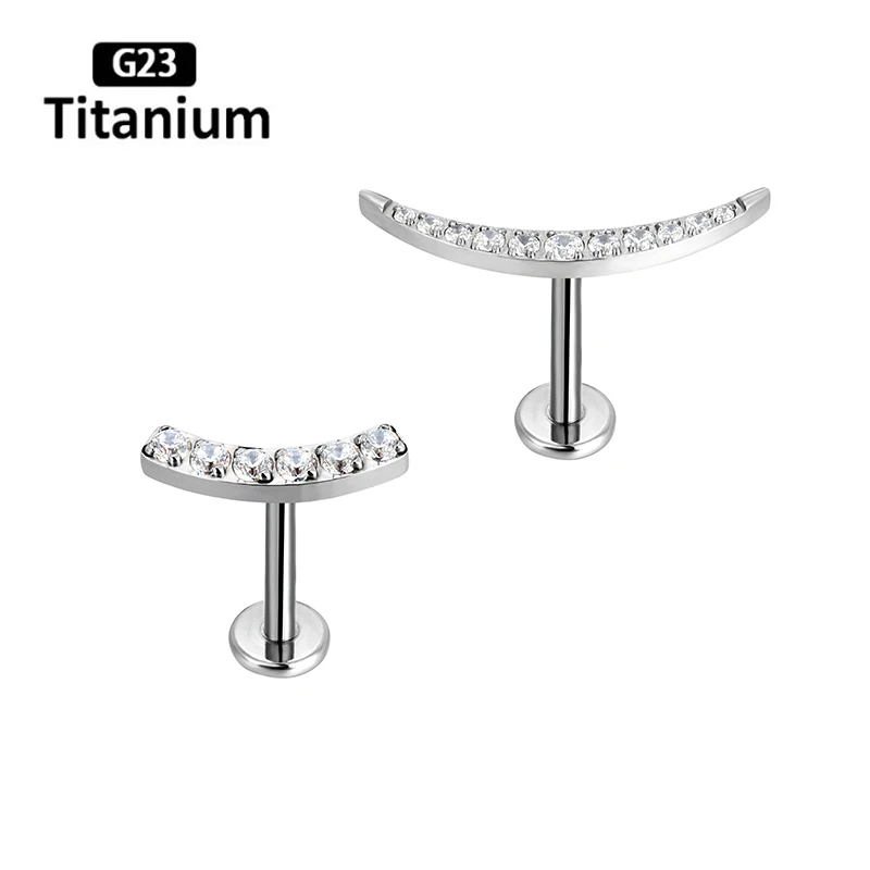 G23 Titanium Piercing Crescent CZ Ear Studs Internally Threaded Earring Lip Rings Tragus Helix Lobe Labret Piercing Body Jewelry
G23 Titanium Piercing Crescent CZ Ear Studs Internally Threaded Earring Lip Rings Tragus Helix Lobe Labret Piercing Body Jewelry