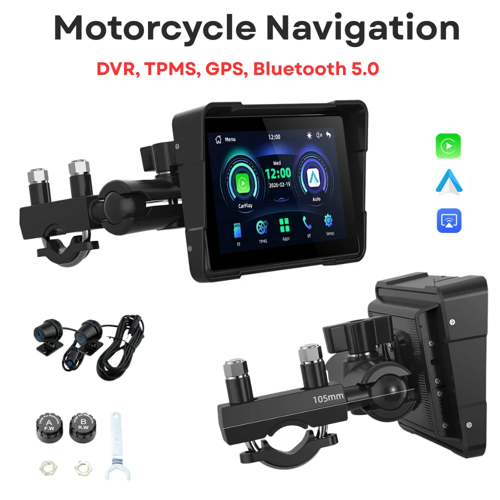 5 inch Wireless CarPlay Moto Portable Digital Motorcycle Dashboard GPS Navigation Display Screen Android Auto Monitor BT5.0
5 inch Wireless CarPlay Moto Portable Digital Motorcycle Dashboard GPS Navigation Display Screen Android Auto Monitor BT5.0