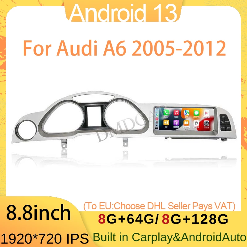 8.8" Android13 8 Core Car Radio Multimedia Video Player for Audi A6 C6 A7 2005-2011 GPS Navigation Auto Stereo CarPlay 4G WIFI
8.8" Android13 8 Core Car Radio Multimedia Video Player for Audi A6 C6 A7 2005-2011 GPS Navigation Auto Stereo CarPlay 4G WIFI