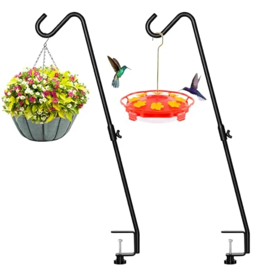 2 Pack Adjustable Deck HookSolid Steel Deck Hangers for Bird Feeders Lanterns Flower Basket and Suet Baskets with Clamp Black
2 Pack Adjustable Deck HookSolid Steel Deck Hangers for Bird Feeders Lanterns Flower Basket and Suet Baskets with Clamp Black