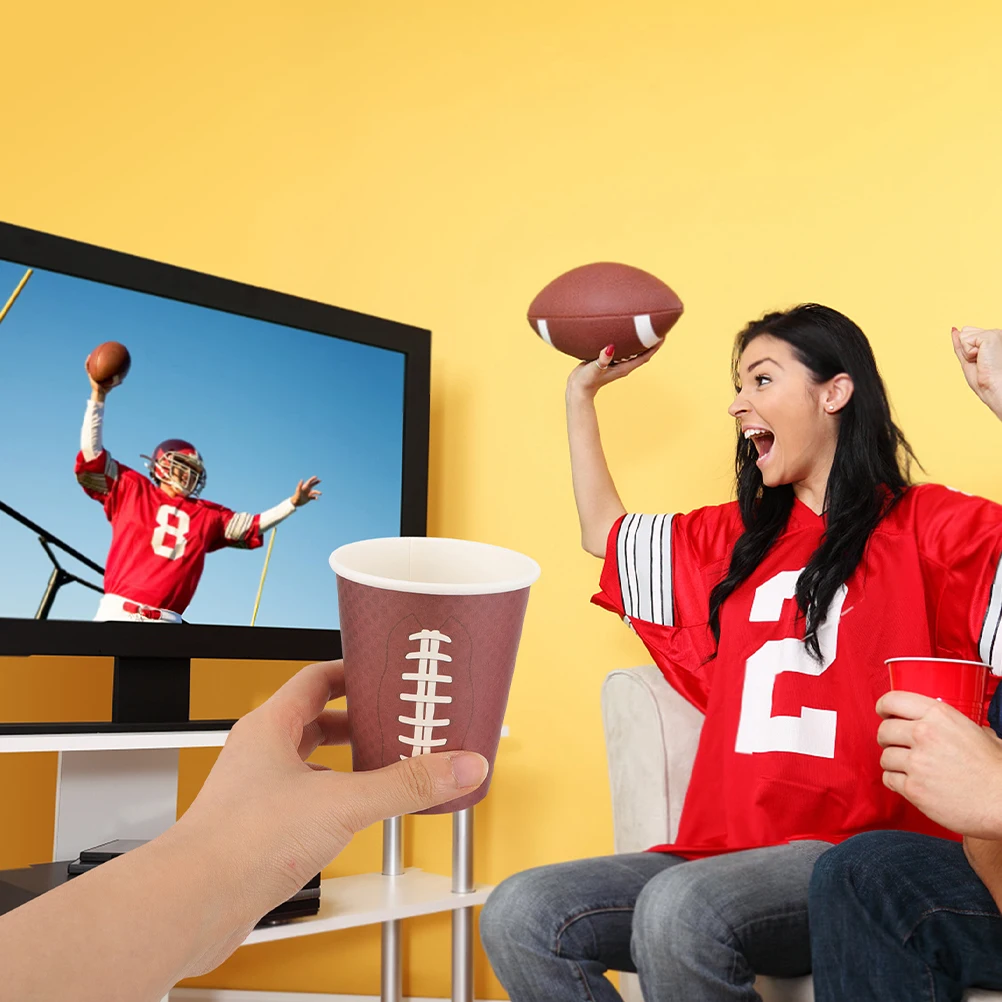 48pcs Football Theme Paper Cups Brown Disposable Party Decorations Business Water Cup Thicken Coffee Cups for Sports Wedding
48pcs Football Theme Paper Cups Brown Disposable Party Decorations Business Water Cup Thicken Coffee Cups for Sports Wedding