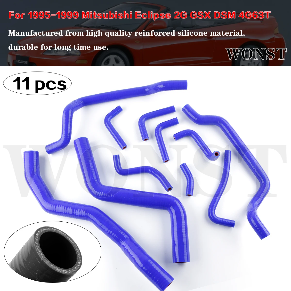 For MITSUBISHI ECLIPSE 2G Turbo 1995 1996 1997 1998 1999 Radiator Silicone hose kit
For MITSUBISHI ECLIPSE 2G Turbo 1995 1996 1997 1998 1999 Radiator Silicone hose kit