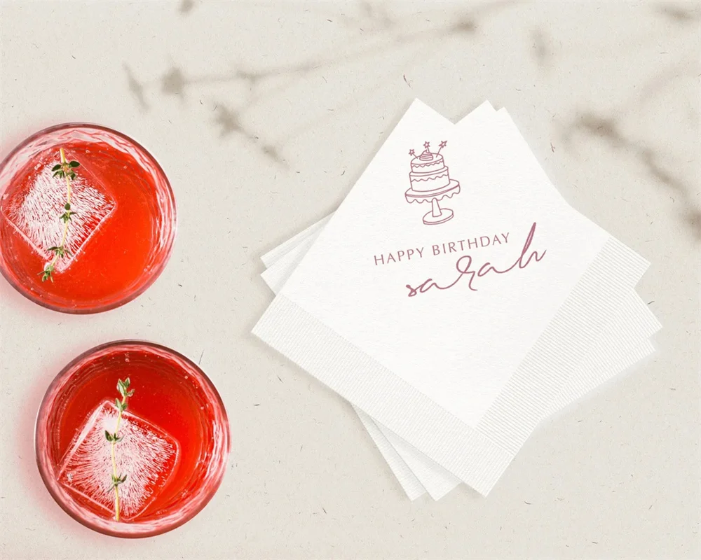 50PCS Birthday Party Napkins, Custom Personalized, Elegant Modern Serviettes, Simple Minimalist Cocktail, Luncheon, Customizable
50PCS Birthday Party Napkins, Custom Personalized, Elegant Modern Serviettes, Simple Minimalist Cocktail, Luncheon, Customizable
