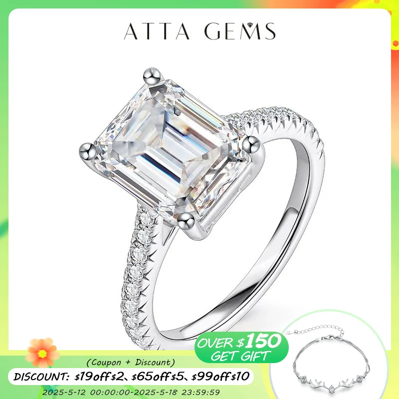 ATTAGEMS 925 Sterling Silver Moissanite Ring Emearld Cut 3.0CT VVS D Color Moissanite Pass Diamond Test for Women Elegant Rings
ATTAGEMS 925 Sterling Silver Moissanite Ring Emearld Cut 3.0CT VVS D Color Moissanite Pass Diamond Test for Women Elegant Rings