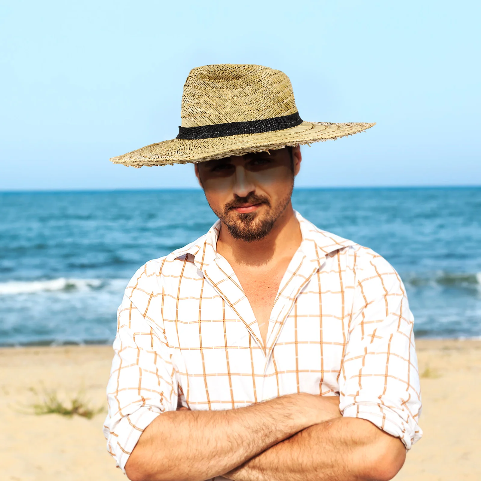 Wide Brim Straw Hat Large Sun Visor for Men Beach Cap Sunshade L 58-60cm Outdoor Summer Hat Portable Casual Sun Protection
Wide Brim Straw Hat Large Sun Visor for Men Beach Cap Sunshade L 58-60cm Outdoor Summer Hat Portable Casual Sun Protection