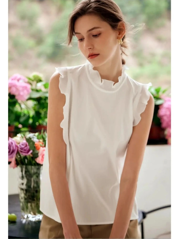 OLrain Women's Blouses French Beige Chiffon Shirt Summer 2026 Spliced Ruffles Stand Up Collar Sleeveless Female Tops O24XX82653
OLrain Women's Blouses French Beige Chiffon Shirt Summer 2026 Spliced Ruffles Stand Up Collar Sleeveless Female Tops O24XX82653