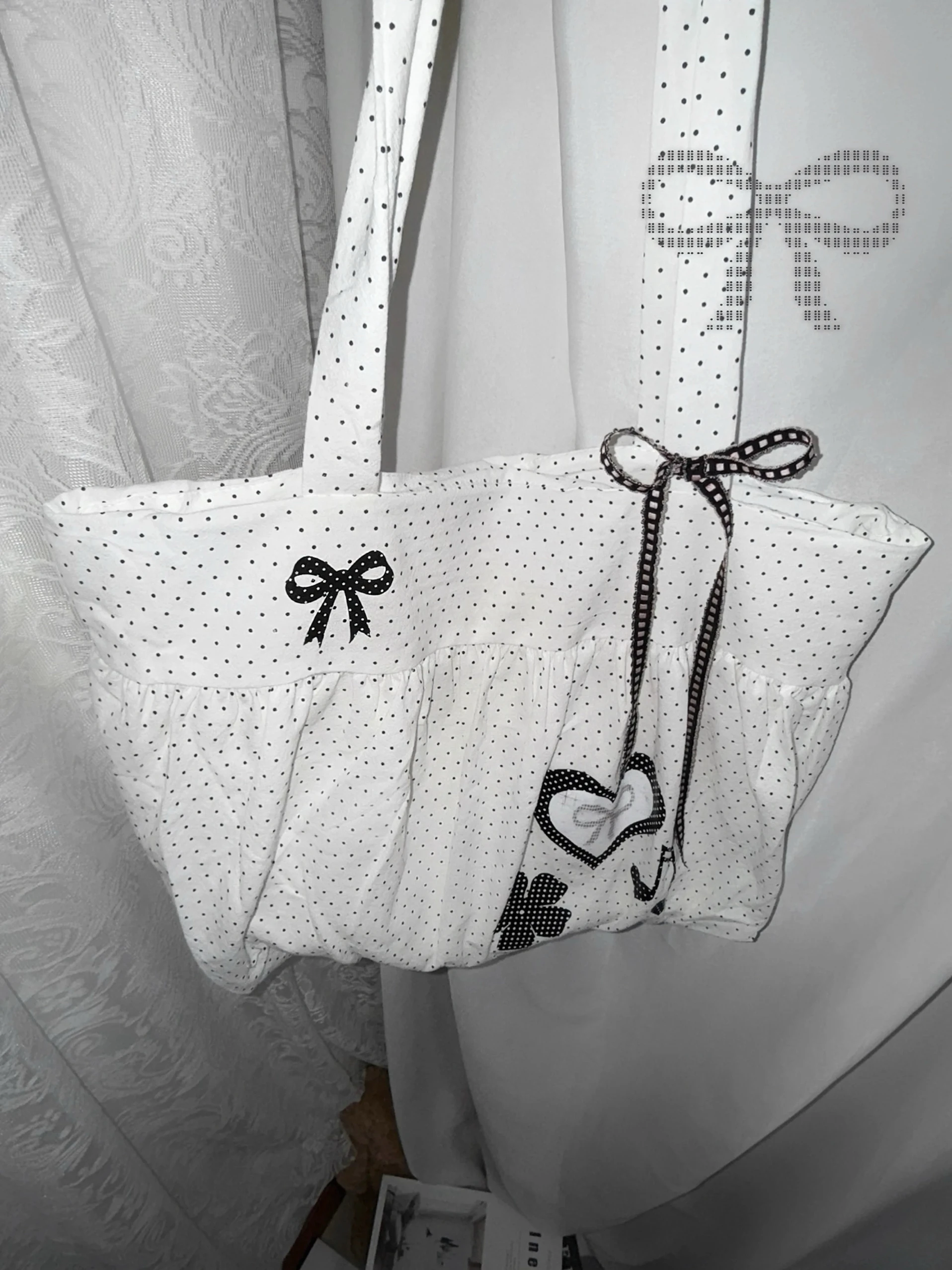 Miyagawa Fashion Women's Handbag Causal Commuting Canvas Retro Polka Dots Cute Bow Love Korean Single Shoulder Bags
Miyagawa Fashion Women's Handbag Causal Commuting Canvas Retro Polka Dots Cute Bow Love Korean Single Shoulder Bags