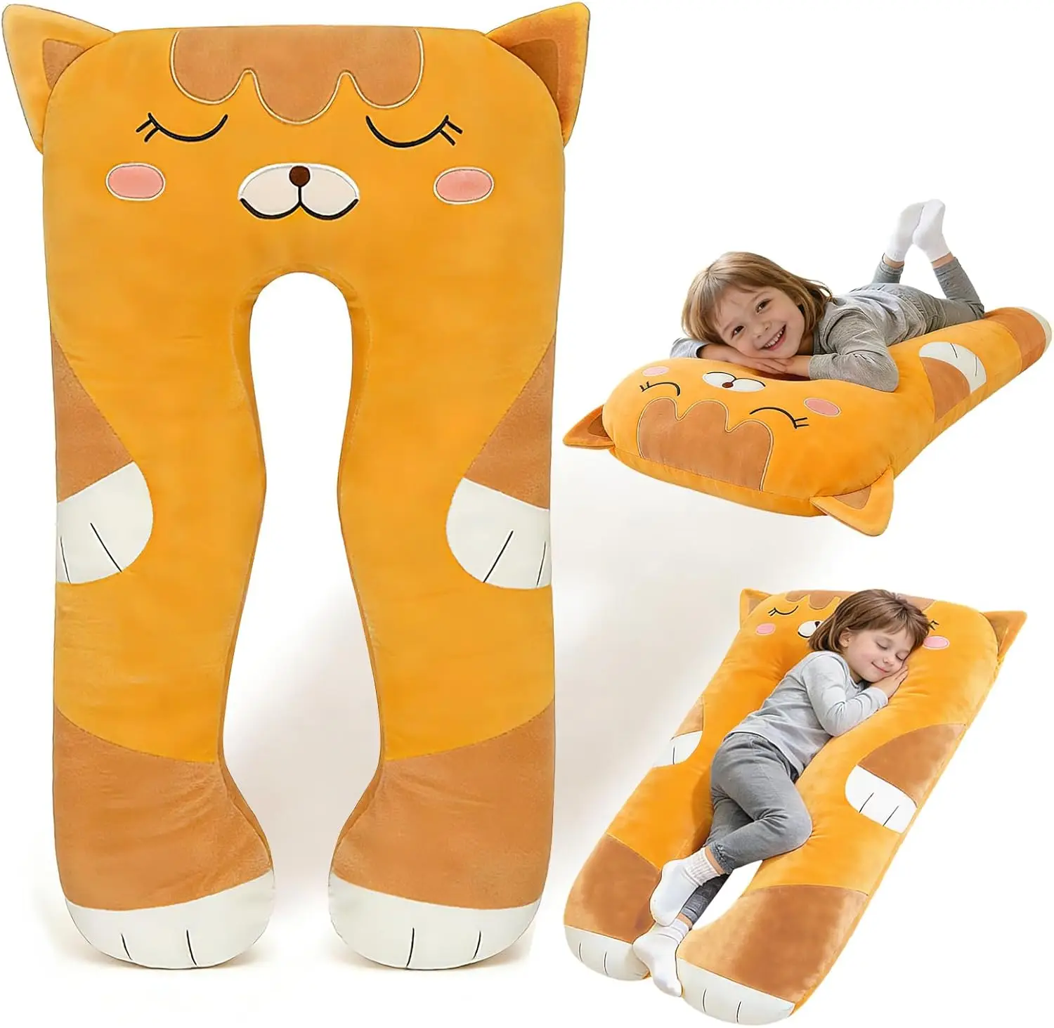 47x23in U-Shaped Plush Body Pillow for Kids, Soft Stuffed Cat Pillow, Washable Cover
47x23in U-Shaped Plush Body Pillow for Kids, Soft Stuffed Cat Pillow, Washable Cover