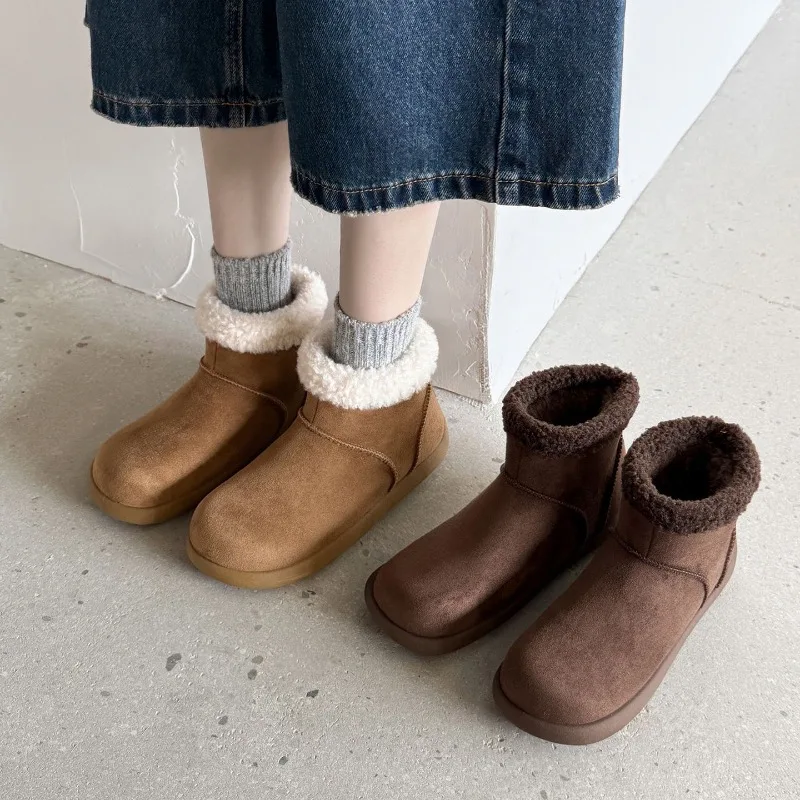 Womens Short Calf Snow Boots 2026 New Warm Fleece Lined Thickened Winter Cotton Shoes
Womens Short Calf Snow Boots 2026 New Warm Fleece Lined Thickened Winter Cotton Shoes