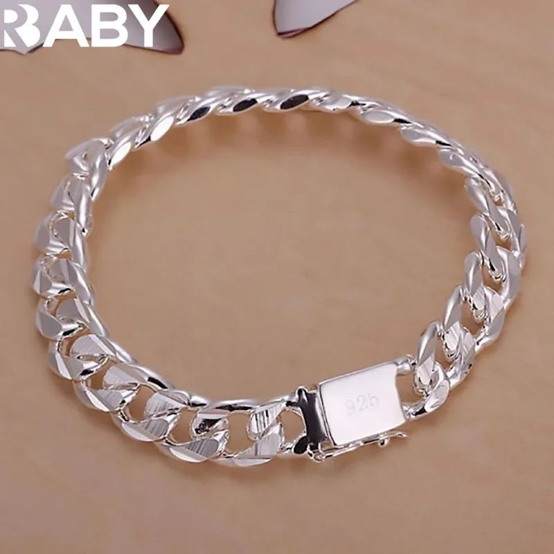 high quality fashion hot sale 925 Sterling Silver Bracelets charm 10MM chain Men Women wedding gift factory price
high quality fashion hot sale 925 Sterling Silver Bracelets charm 10MM chain Men Women wedding gift factory price