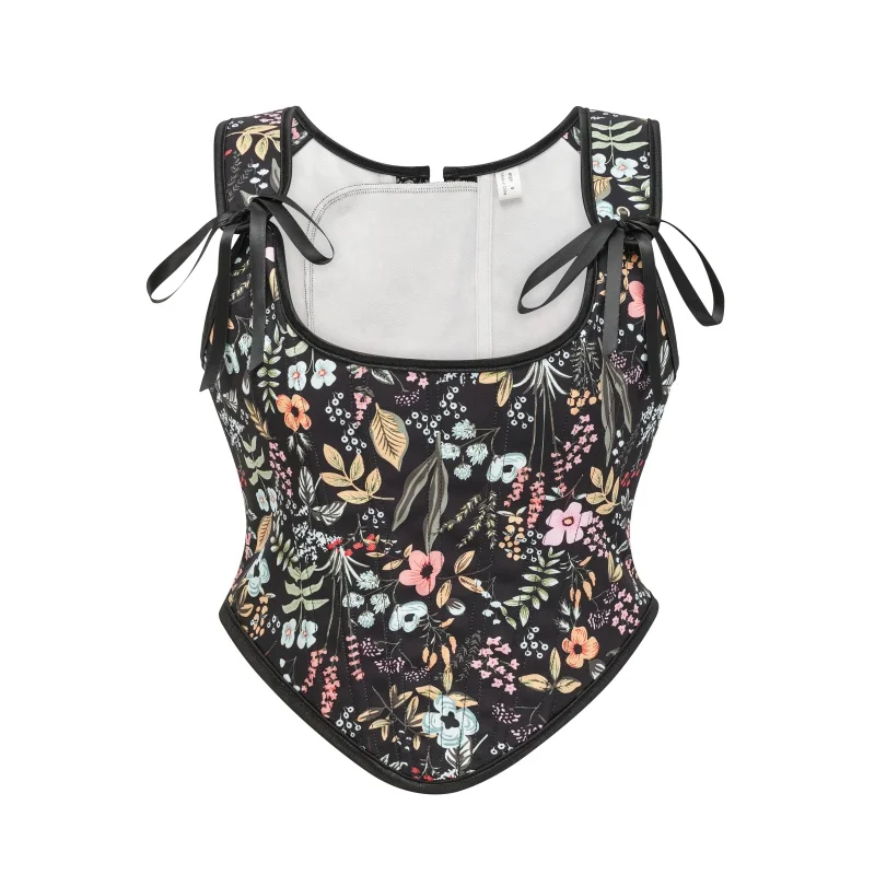 Black Floral Printed Boned Gothic Overbust Corset Top Shoulder Strap Victorian Vintage Vest For Woman Medieval Steampunk Bustier
Black Floral Printed Boned Gothic Overbust Corset Top Shoulder Strap Victorian Vintage Vest For Woman Medieval Steampunk Bustier