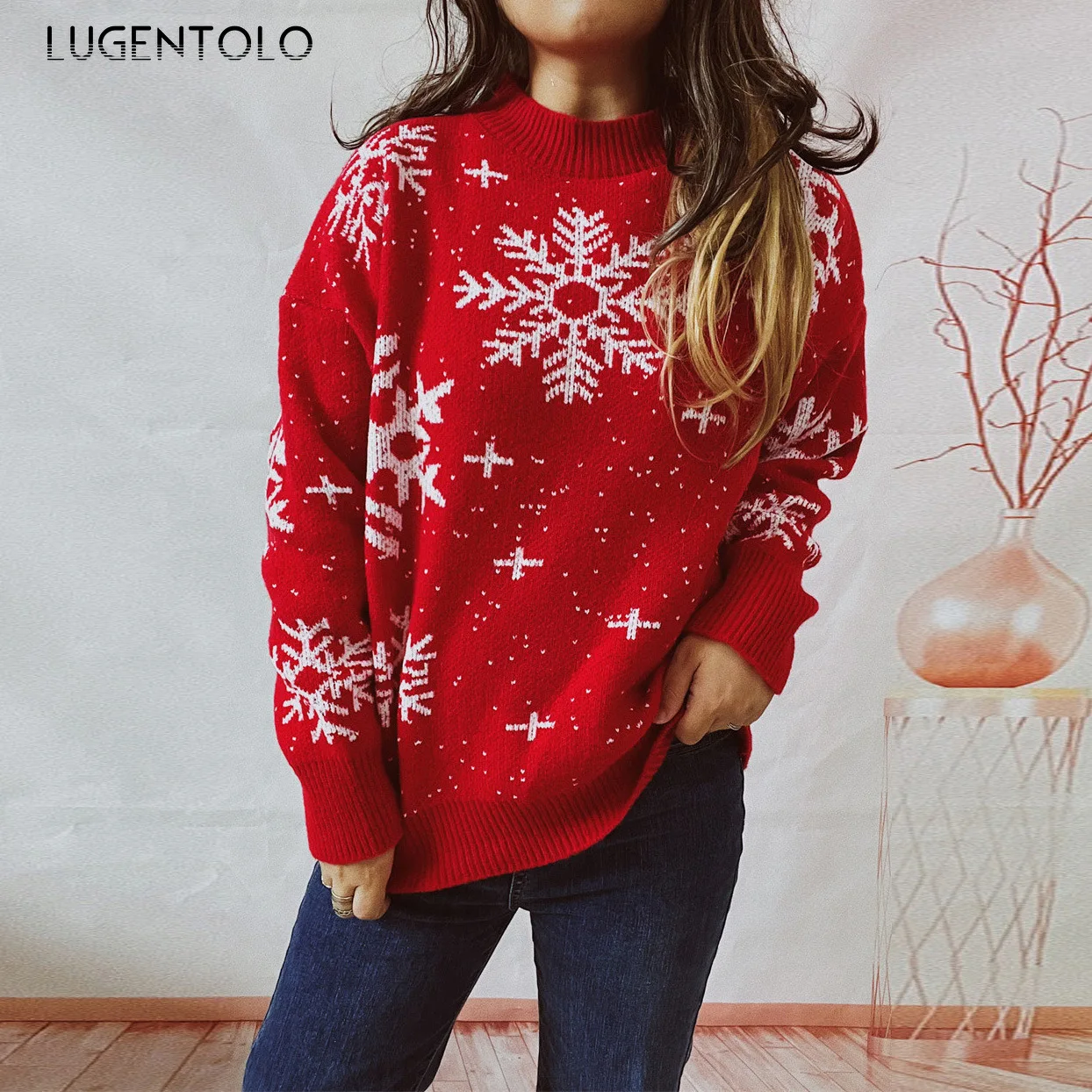 Women New Year Sweaters Thickened Autumn Winter Christmas O-neck Casual Female Knitted Long Sleeve Clothing
Women New Year Sweaters Thickened Autumn Winter Christmas O-neck Casual Female Knitted Long Sleeve Clothing