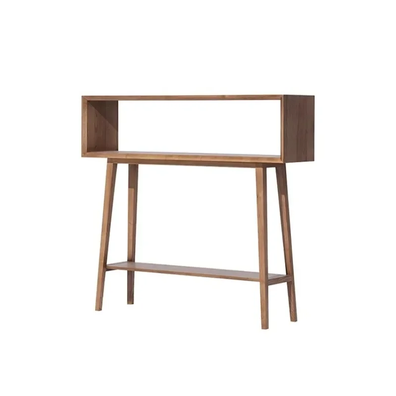 Solid wood entrance transparent case storage table double water bar
Solid wood entrance transparent case storage table double water bar