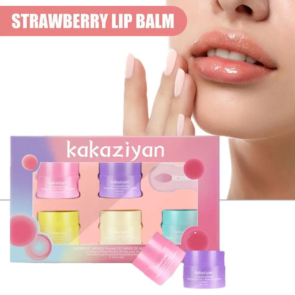5pcs/set Balm Lip Sleep Mask Fruit Natural Extract Hydrating Moisturizing Lip Mask Deeply Care Lip Repairing Care Lip Balm
5pcs/set Balm Lip Sleep Mask Fruit Natural Extract Hydrating Moisturizing Lip Mask Deeply Care Lip Repairing Care Lip Balm