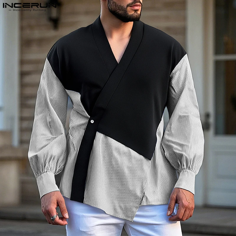 INCERUN Tops 2025 Korean Style Men Fashion Color Blocking Splicing Striped Shirts Casual Streetwear Hot Sale Long Sleeved Blouse
INCERUN Tops 2025 Korean Style Men Fashion Color Blocking Splicing Striped Shirts Casual Streetwear Hot Sale Long Sleeved Blouse