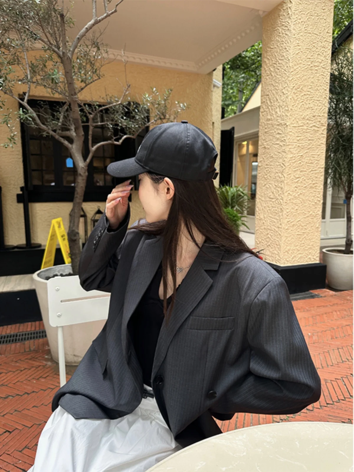 Qian an an Retro Striped Loose Women's Suit Coat Ba Split Two-Way Wearable Side Buttoned Street Sle Office Casual Interview
Qian an an Retro Striped Loose Women's Suit Coat Ba Split Two-Way Wearable Side Buttoned Street Sle Office Casual Interview