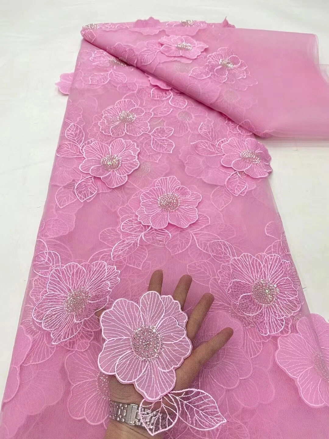 African Nigerian Tulle Lace Fabric,High Quality,Sequins EmbroideryBeaded, French GuipureWedding Party Dress, 5Yards, 2024
African Nigerian Tulle Lace Fabric,High Quality,Sequins EmbroideryBeaded, French GuipureWedding Party Dress, 5Yards, 2024