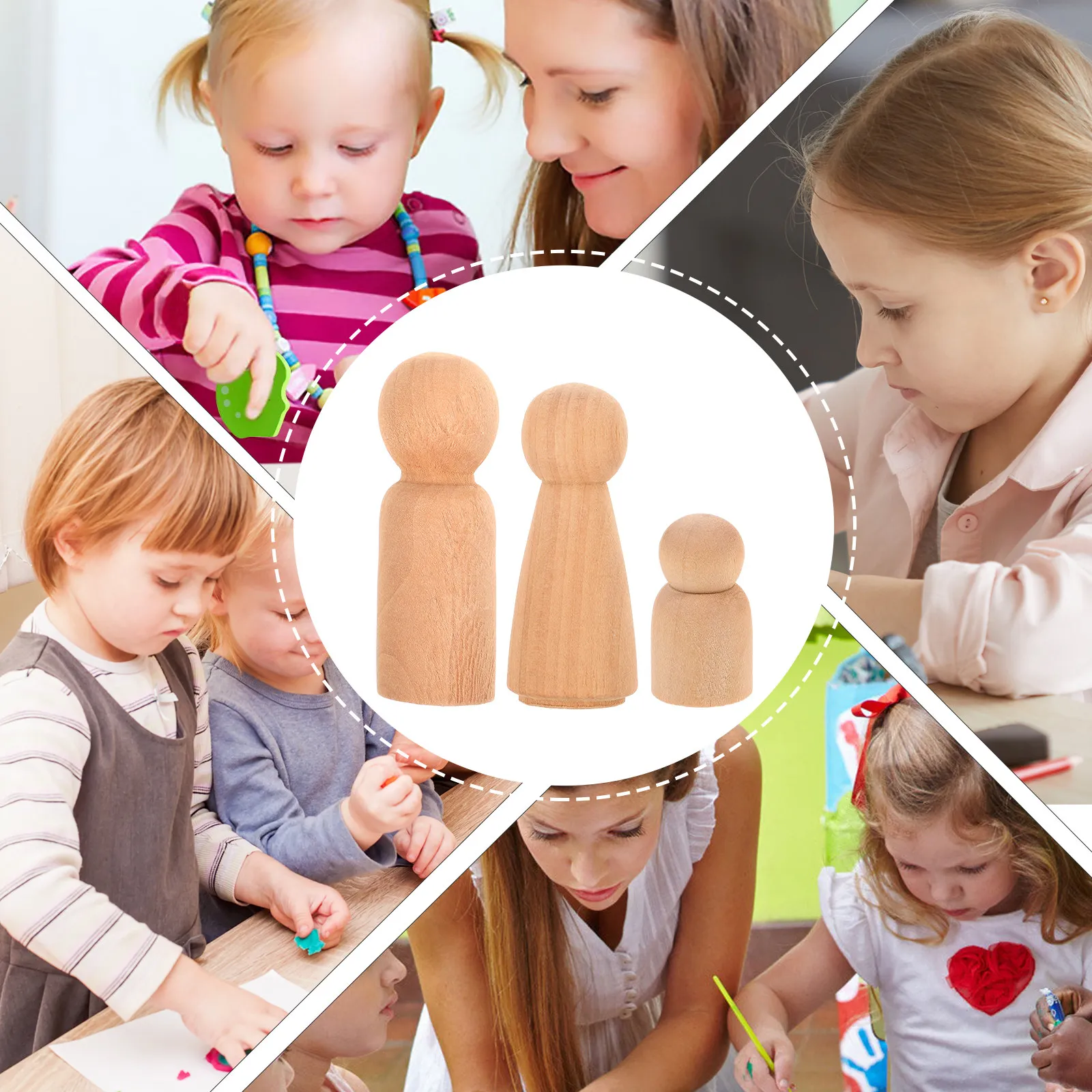 30Pcs Wooden Peg People Unfinished DIY Craft Set for Painting Wedding Cake Decoration Educational Children's Creative Activity
30Pcs Wooden Peg People Unfinished DIY Craft Set for Painting Wedding Cake Decoration Educational Children's Creative Activity