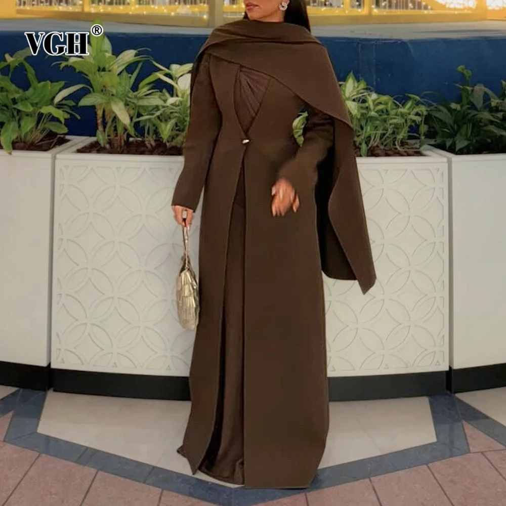 VGH Solid Temperament Slimming Coats For Women Deep V Neck Long Sleeve Spliced Button Autumn Elegant Coat Female Fashion Style
VGH Solid Temperament Slimming Coats For Women Deep V Neck Long Sleeve Spliced Button Autumn Elegant Coat Female Fashion Style