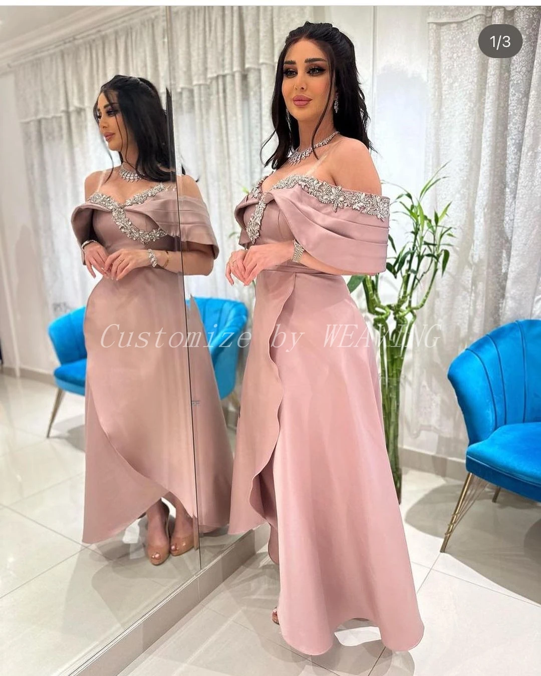 A-Line Long Prom Dresses Off The Shoulder Backless Beadings Ankle Length Arabic Dubai Women Wedding Party Dress Evening Gowns
A-Line Long Prom Dresses Off The Shoulder Backless Beadings Ankle Length Arabic Dubai Women Wedding Party Dress Evening Gowns