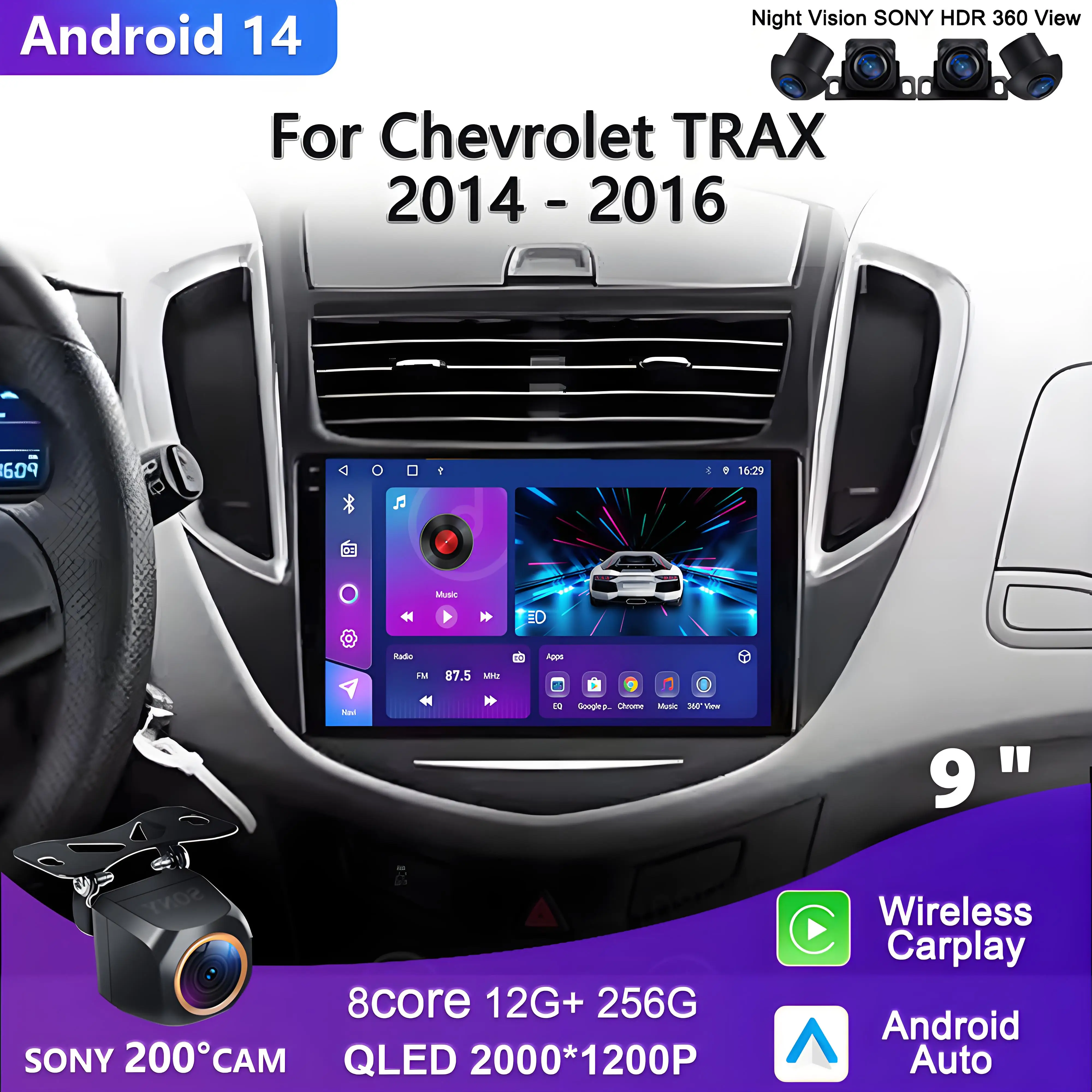 Android 14 Car Radio For Chevrolet Trax 2014 - 2016 Multimedia Video Player Auto Stereo GPS Navigation Carplay Head Unit Screen
Android 14 Car Radio For Chevrolet Trax 2014 - 2016 Multimedia Video Player Auto Stereo GPS Navigation Carplay Head Unit Screen