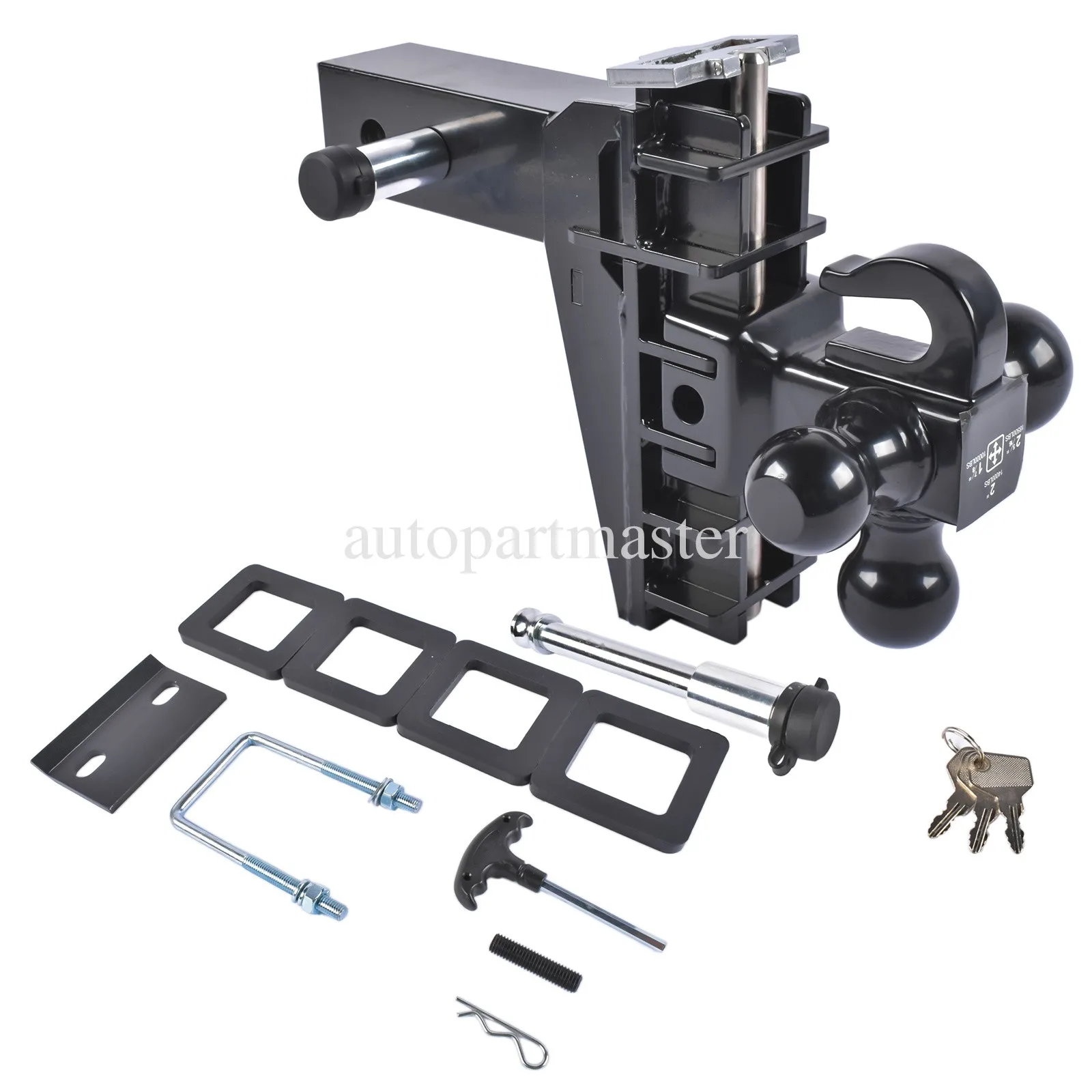 AP03 Trailer Hitch with Hook,Drop Hitch,Fits 2.5-Inch Receiver, 6 Inch Drop Hitch, 18500 LBS GTW-Class 3 Tow Hitch Black
AP03 Trailer Hitch with Hook,Drop Hitch,Fits 2.5-Inch Receiver, 6 Inch Drop Hitch, 18500 LBS GTW-Class 3 Tow Hitch Black