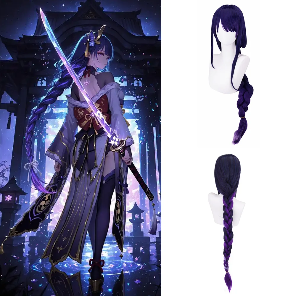Raiden Shogun Cosplay Wig Gradient Purple 110cm Braid with Bangs Heat Resistant Synthetic Anime Hair For Women Halloween Party
Raiden Shogun Cosplay Wig Gradient Purple 110cm Braid with Bangs Heat Resistant Synthetic Anime Hair For Women Halloween Party