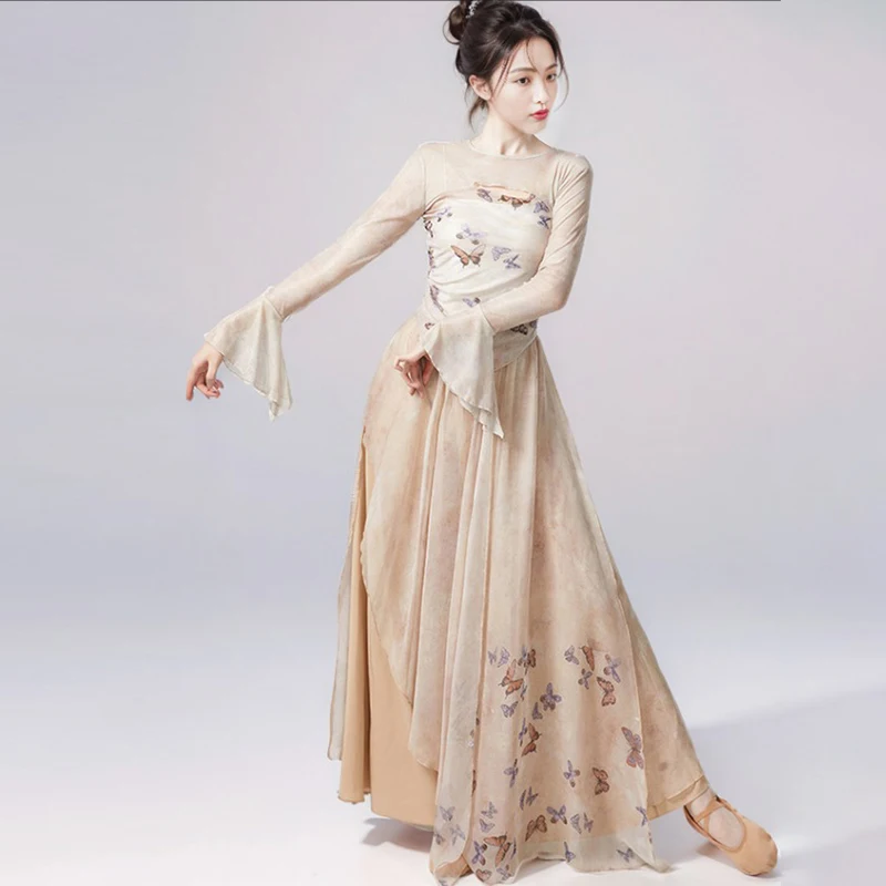 Chinese Style Classical Dance Performance Costumes Women Elegant Practice Pants Skirts Lady Flowing Body Rhyme Dance Tops
Chinese Style Classical Dance Performance Costumes Women Elegant Practice Pants Skirts Lady Flowing Body Rhyme Dance Tops